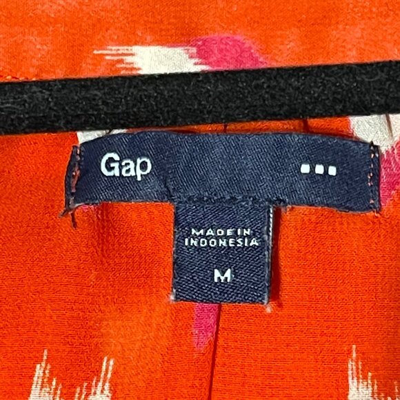 Gap Womens Size M Red Lightweight Blouse With Heart Design 3/4 Sleeves - Picture 5 of 9